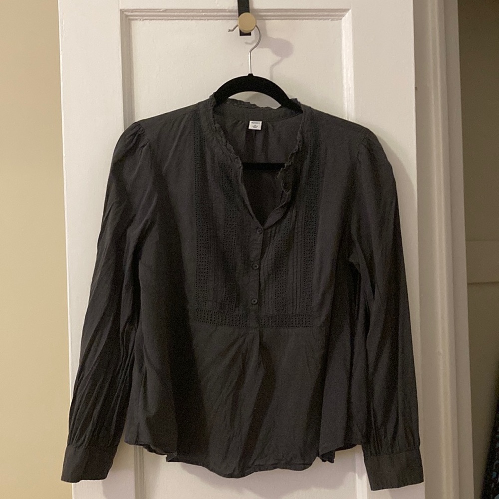 Gray peasant blouse